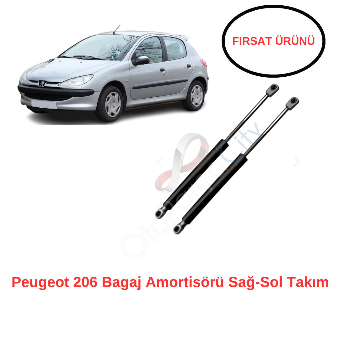 Peugeot 206 Hb Bagaj Amortisörü Sağ-Sol Takım 1998-2006 Uyumlu