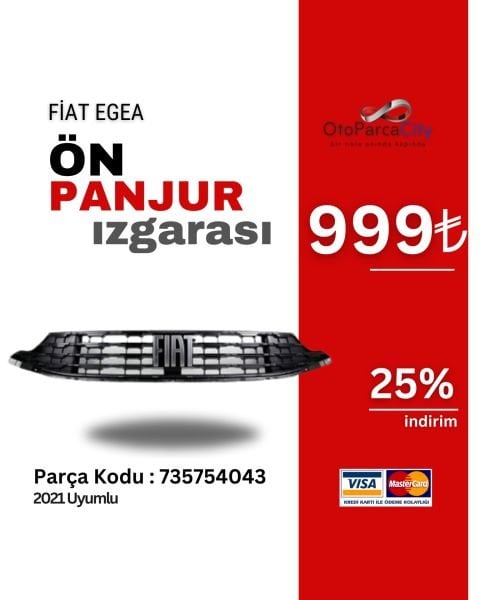 Fiat Egea Ön Panjur Izgarası 2021- Uyumlu