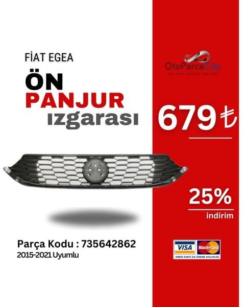 Fiat Egea Ön Panjur Izgarası 2015-2021 Uyumlu