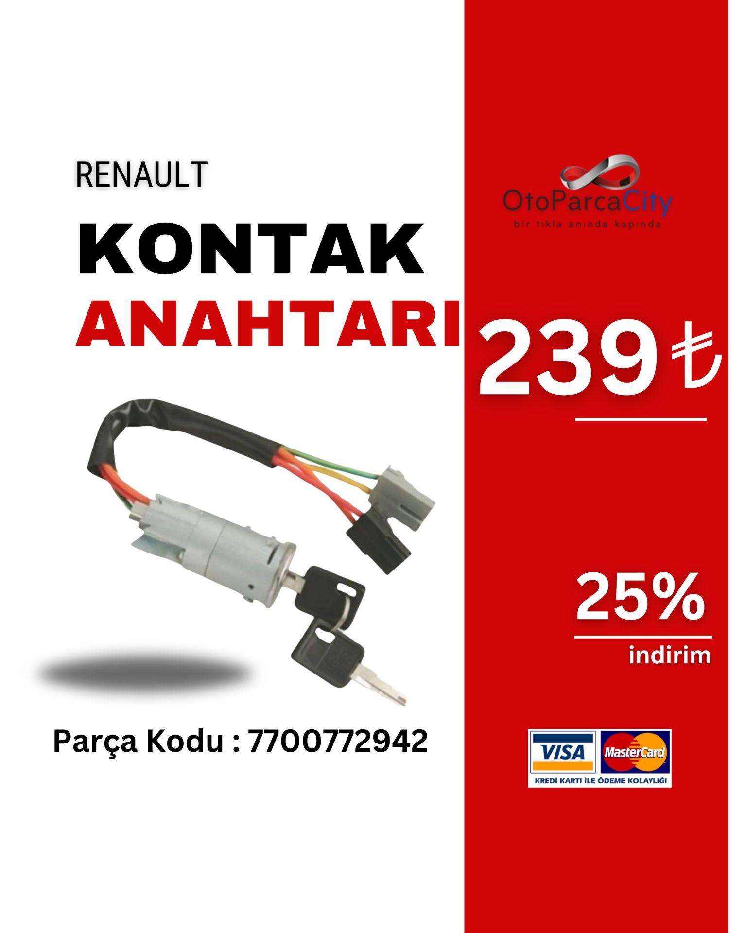 KONTAK ANAHTARI KİLİTLİ RENAULT
