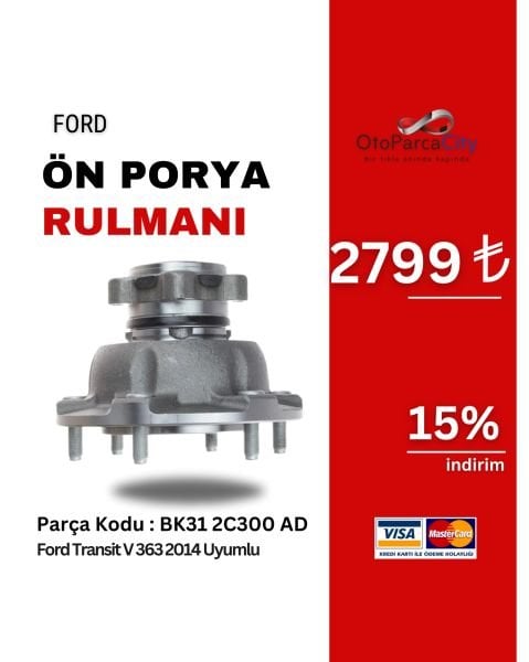 ON AKS RULMANI (PORYALI) (CIFT TEKER) TRANSİT V-363