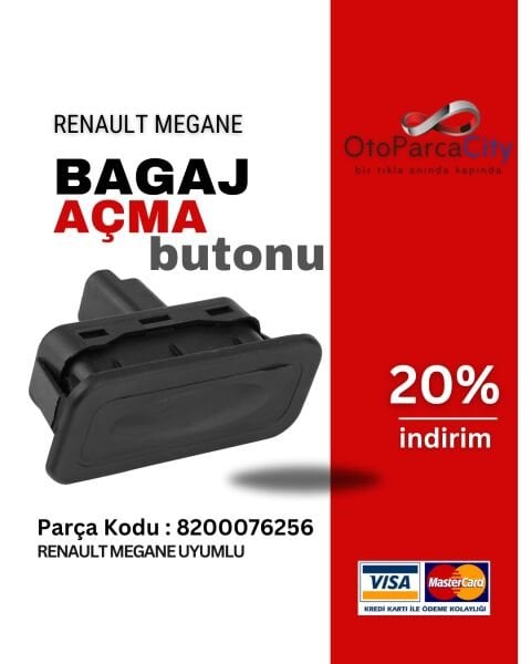 Renault Megane 2-3/ Clio 4/Fluence/Captur Bagaj Açma Butonu Düğmesi